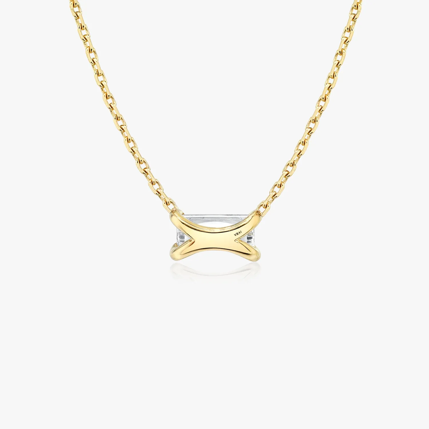 Iconic Baguette 14K Gold Necklace w. Lab-Grown Diamond