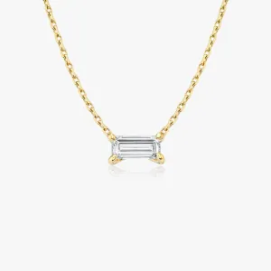 Iconic Baguette 14K Gold Necklace w. Lab-Grown Diamond