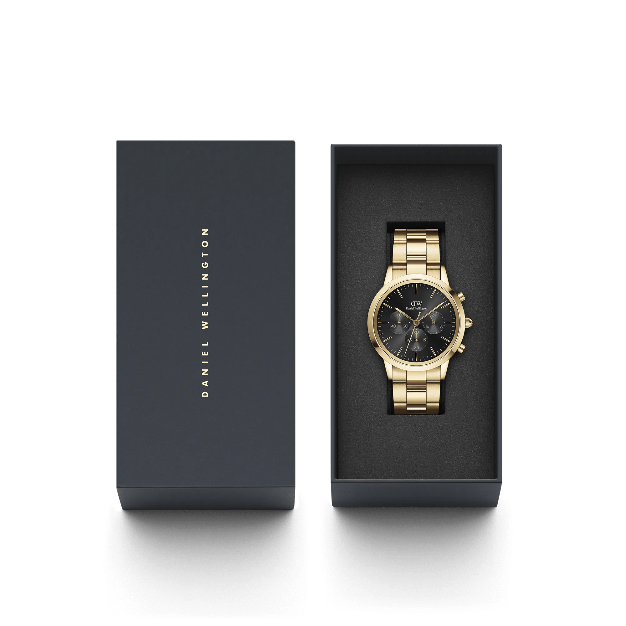 Iconic Chronograph Link Onyx G Daniel Wellington