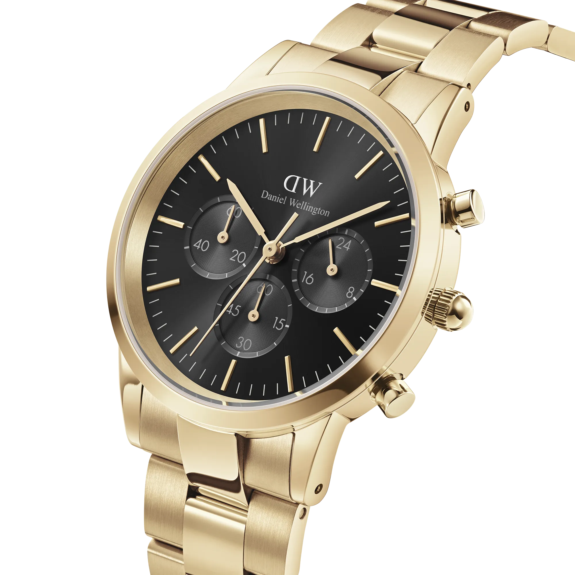 Iconic Chronograph Link Onyx G Daniel Wellington