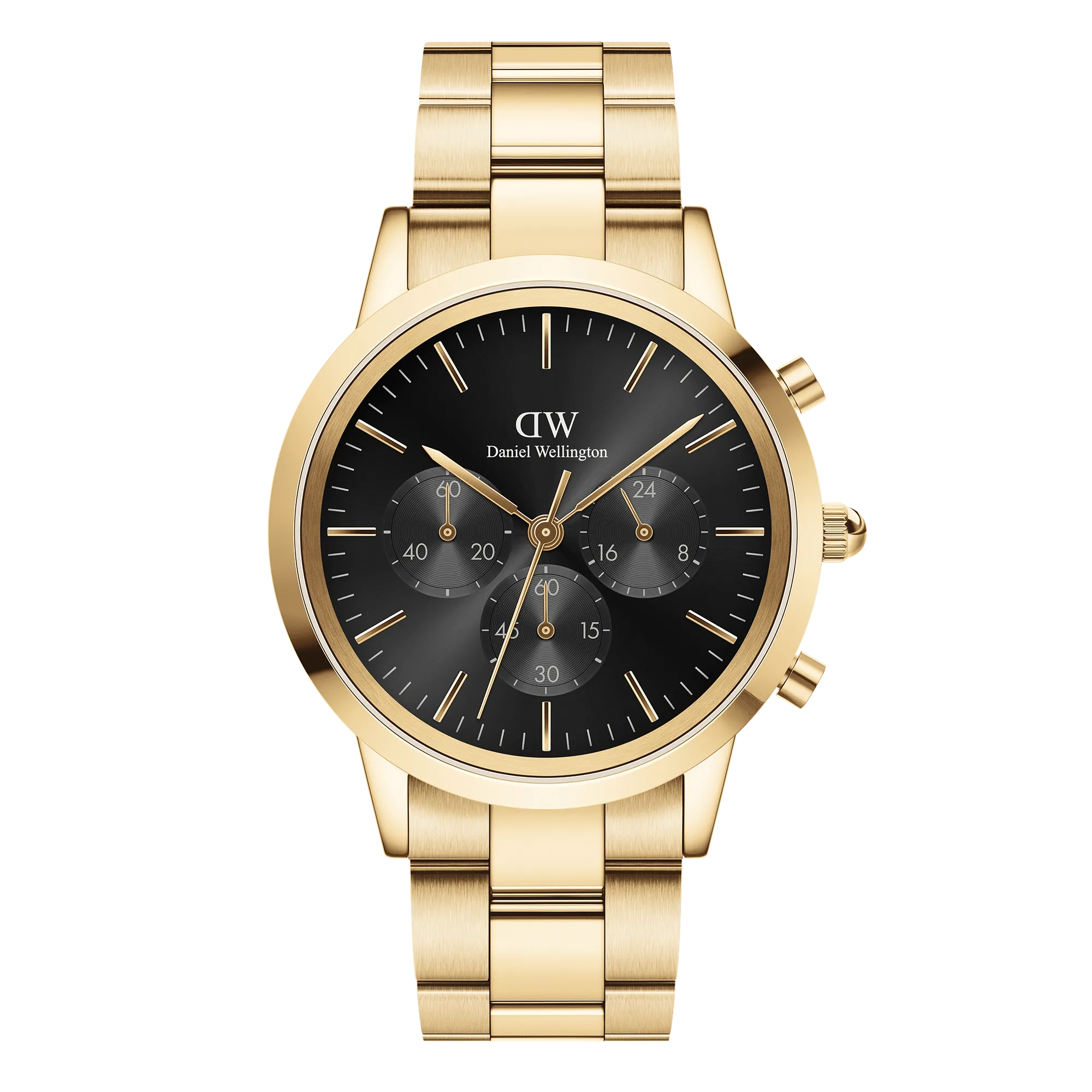 Iconic Chronograph Link Onyx G Daniel Wellington