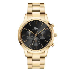 Iconic Chronograph Link Onyx G Daniel Wellington