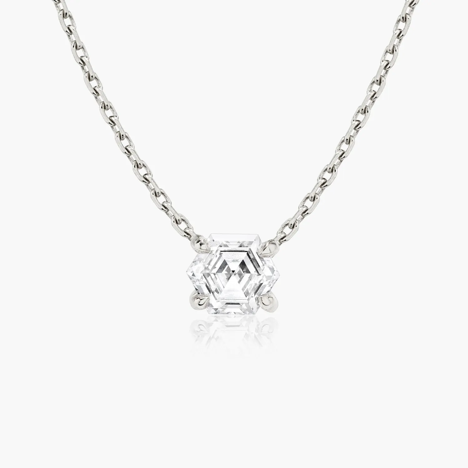 Iconic Hexagon 14K Gold Necklace w. Lab-Grown Diamonds, 0.75 ct.