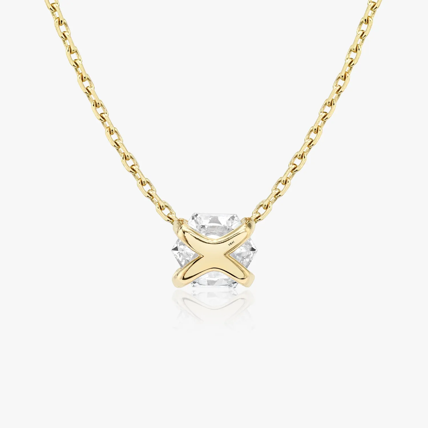 Iconic Hexagon 14K Gold Necklace w. Lab-Grown Diamonds, 0.75 ct.