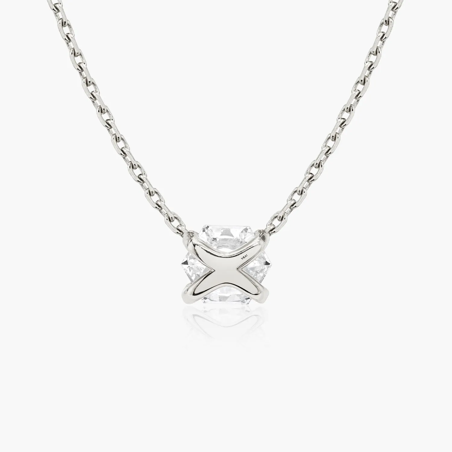 Iconic Hexagon 14K Whitegold Necklace w. Lab-Grown Diamonds, 0.75 ct.