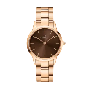 Iconic Link Amber Rose Gold Daniel Wellington