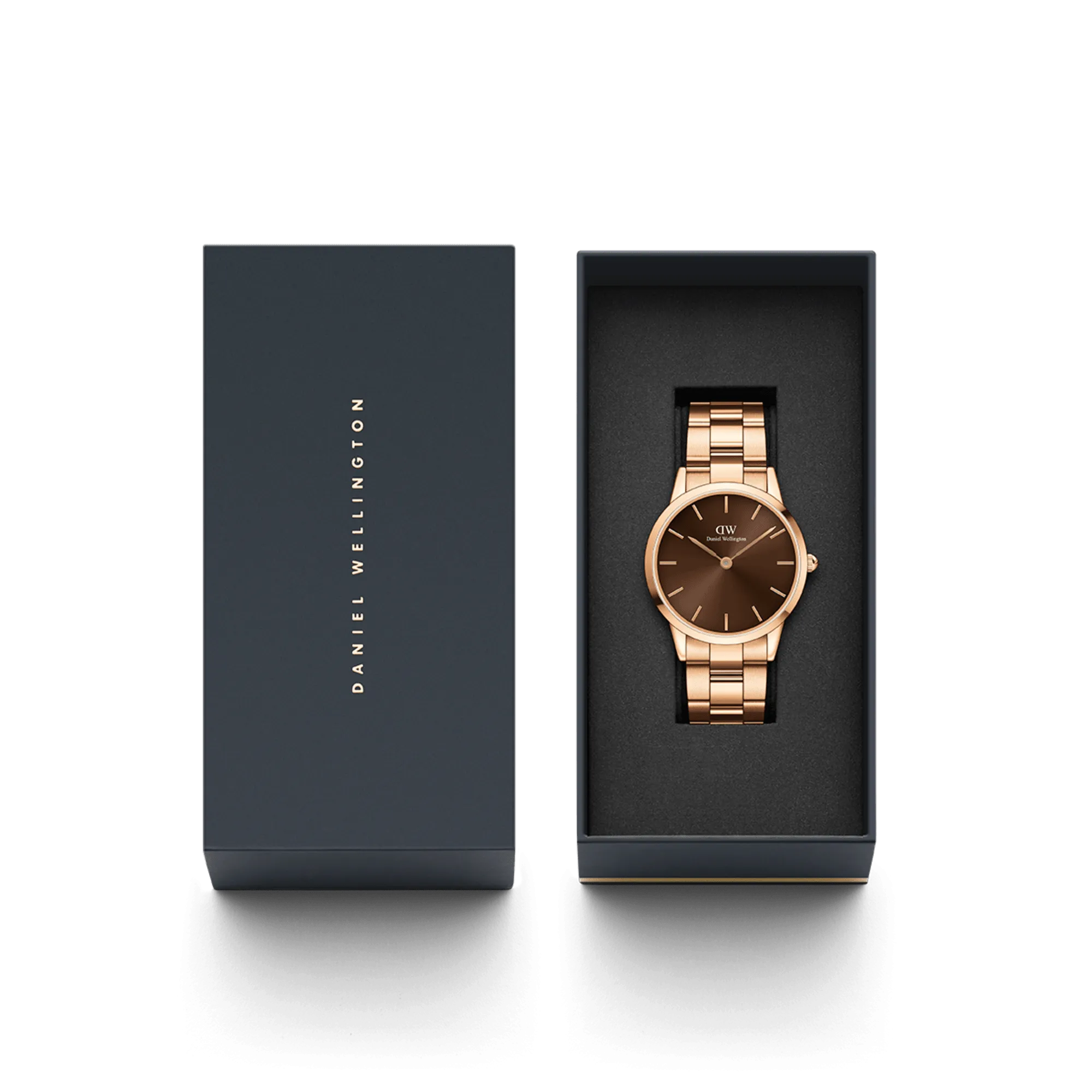 Iconic Link Amber Rose Gold Daniel Wellington
