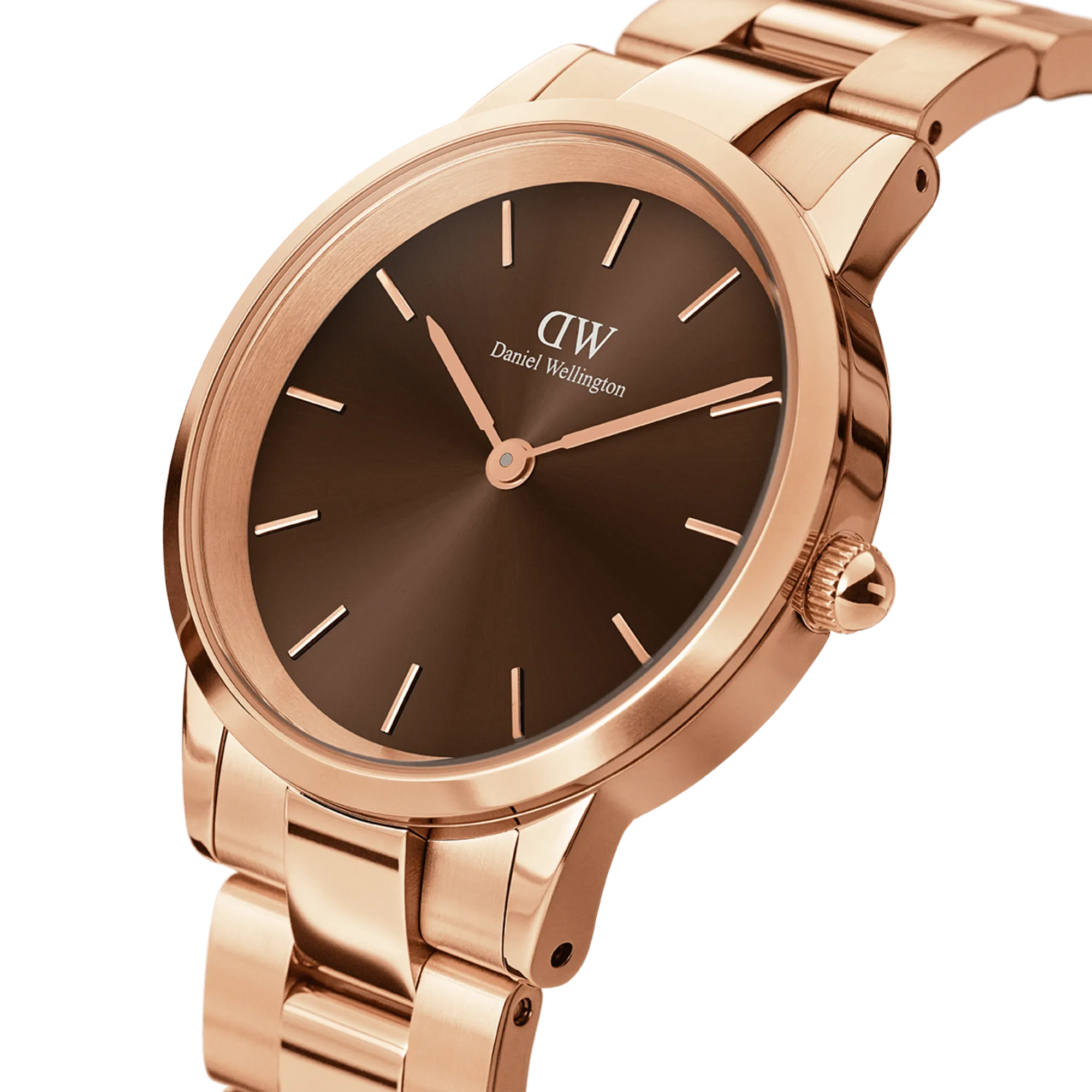 Iconic Link Amber Rose Gold Daniel Wellington