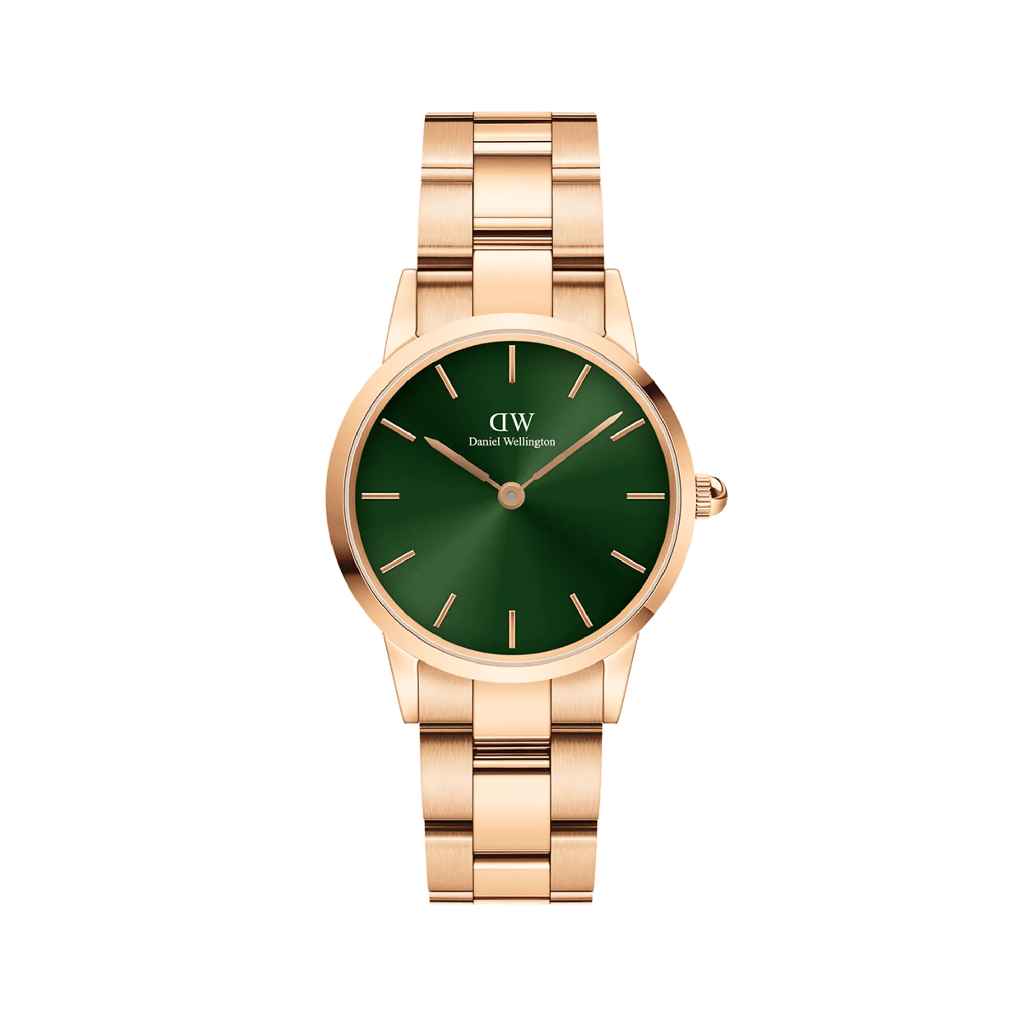 Iconic Link Emerald Rose Gold Daniel Wellington