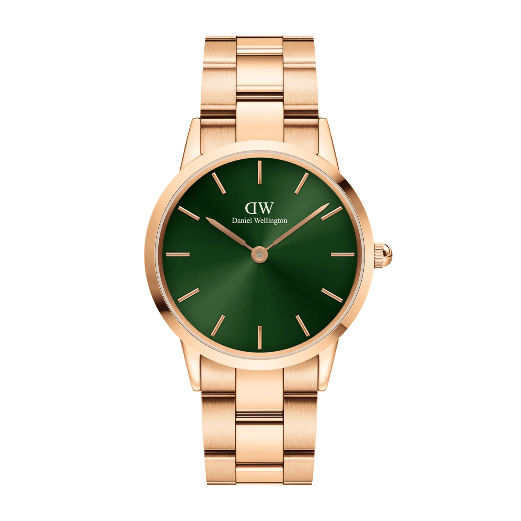 Iconic Link Emerald Rose Gold Daniel Wellington