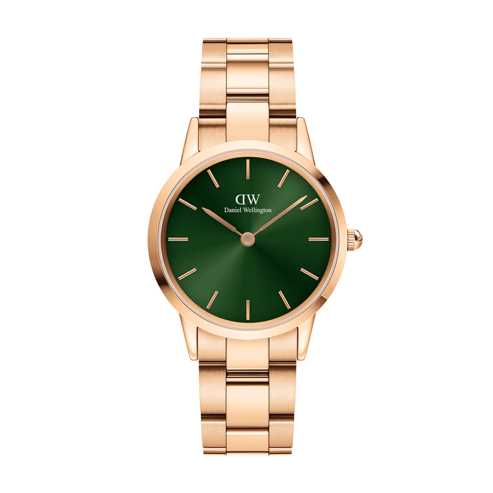 Iconic Link Emerald Rose Gold Daniel Wellington