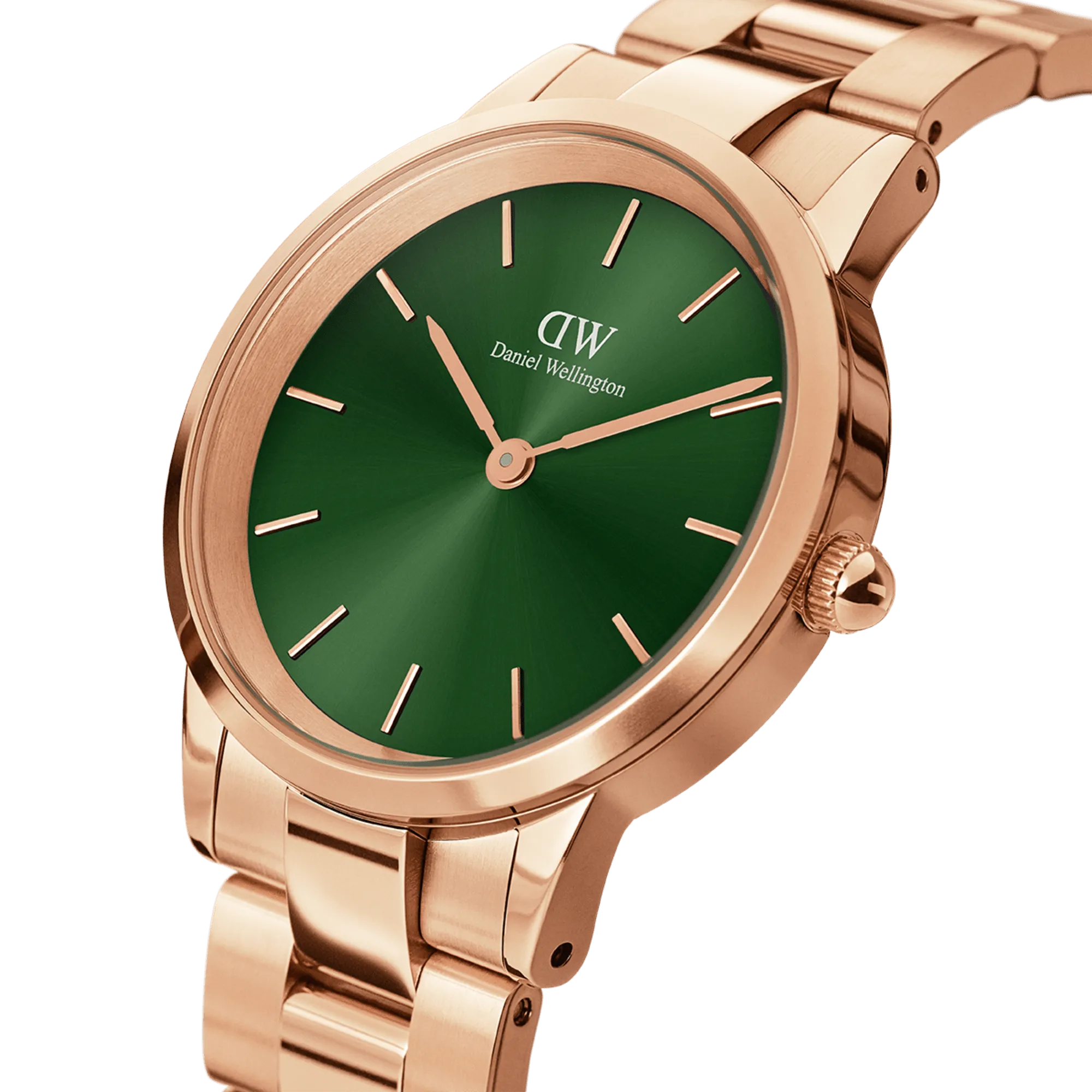 Iconic Link Emerald Rose Gold Daniel Wellington
