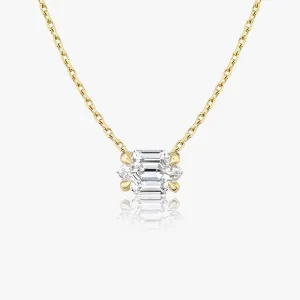 Iconic Long Hexagon 14K Gold Necklace w. Lab-Grown Diamonds, 0.75 ct.