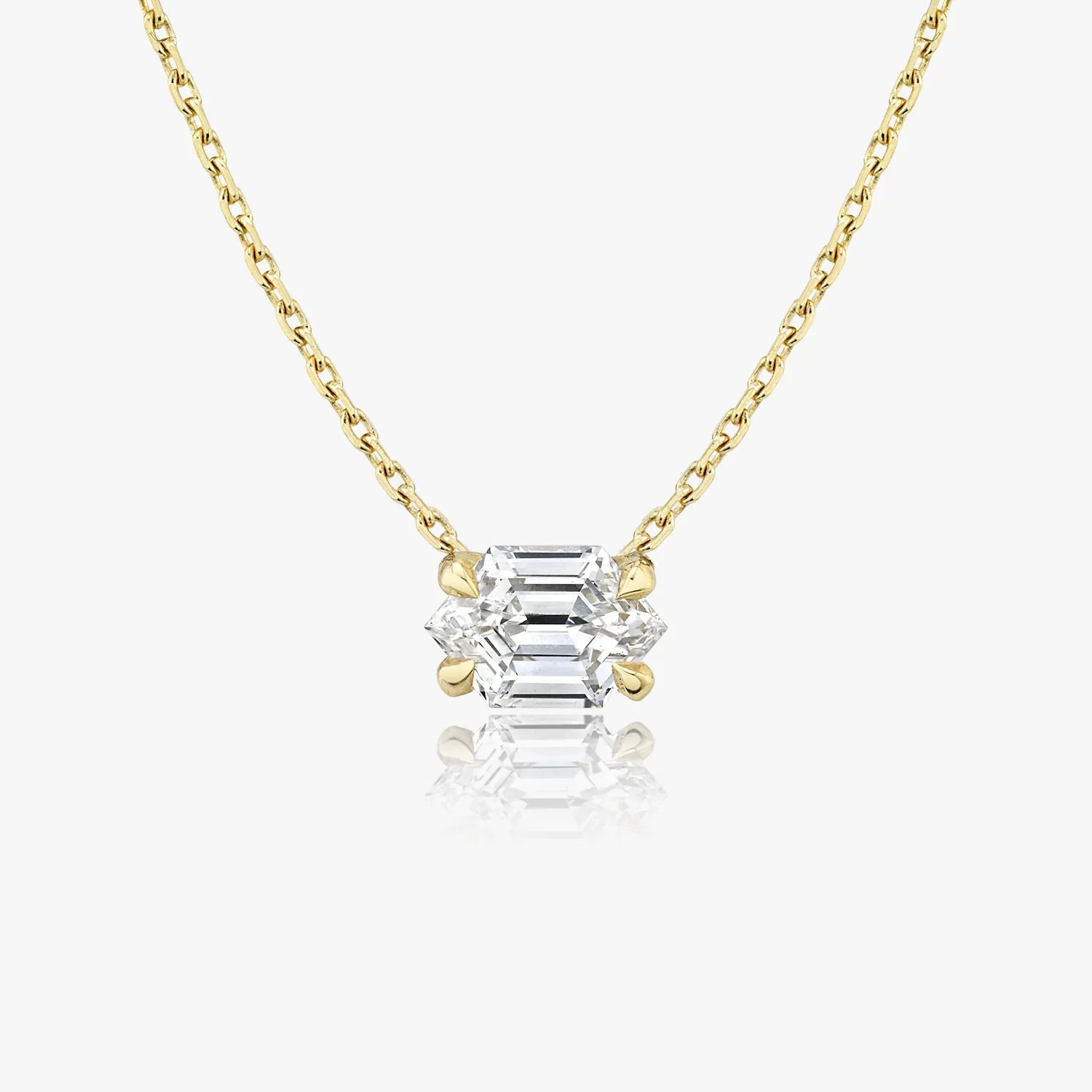 Iconic Long Hexagon 14K Whitegold Necklace w. Lab-Grown Diamonds, 0.75 ct.