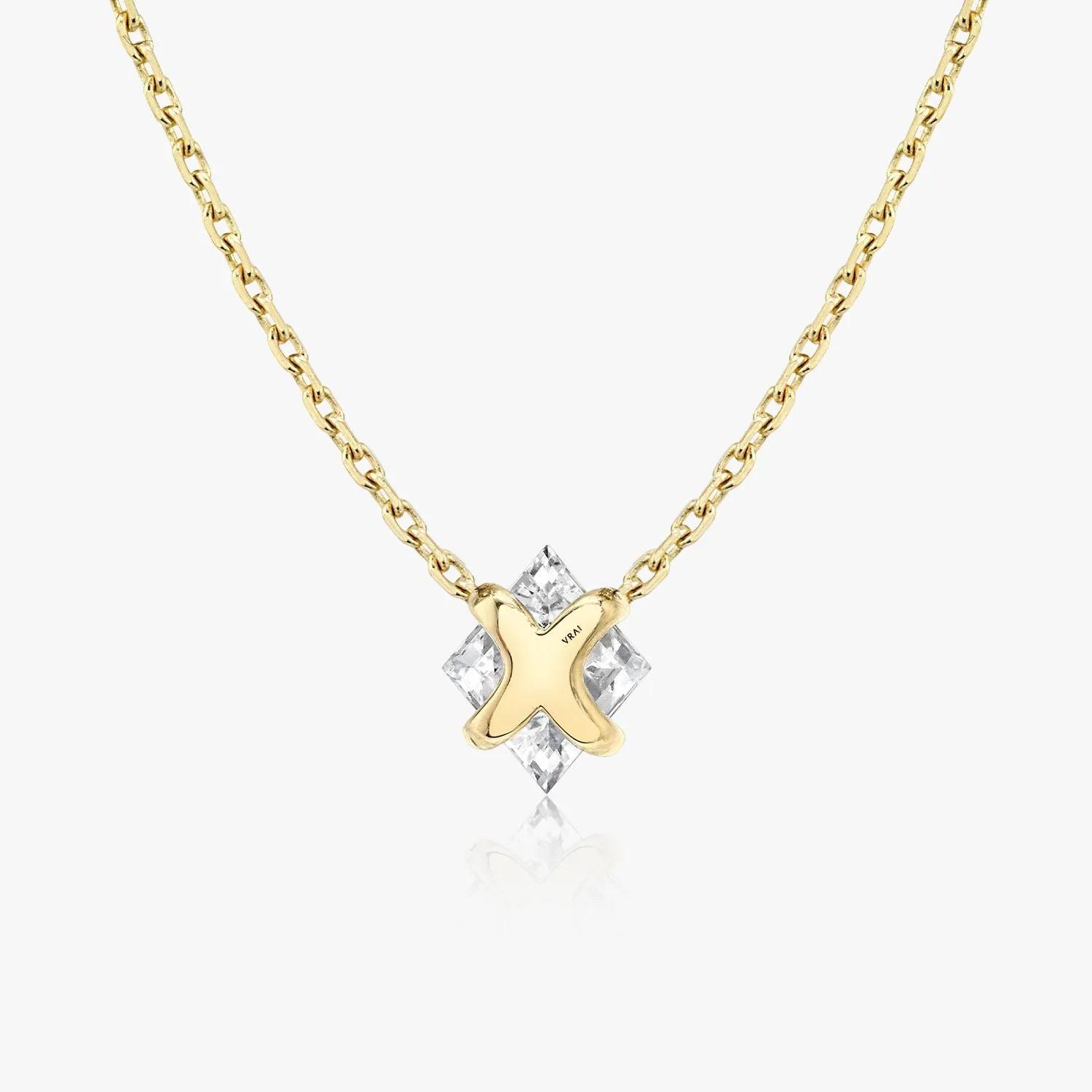 Iconic Lozenge 14K Gold Necklace w. Lab-Grown Diamonds, 0.75 ct.