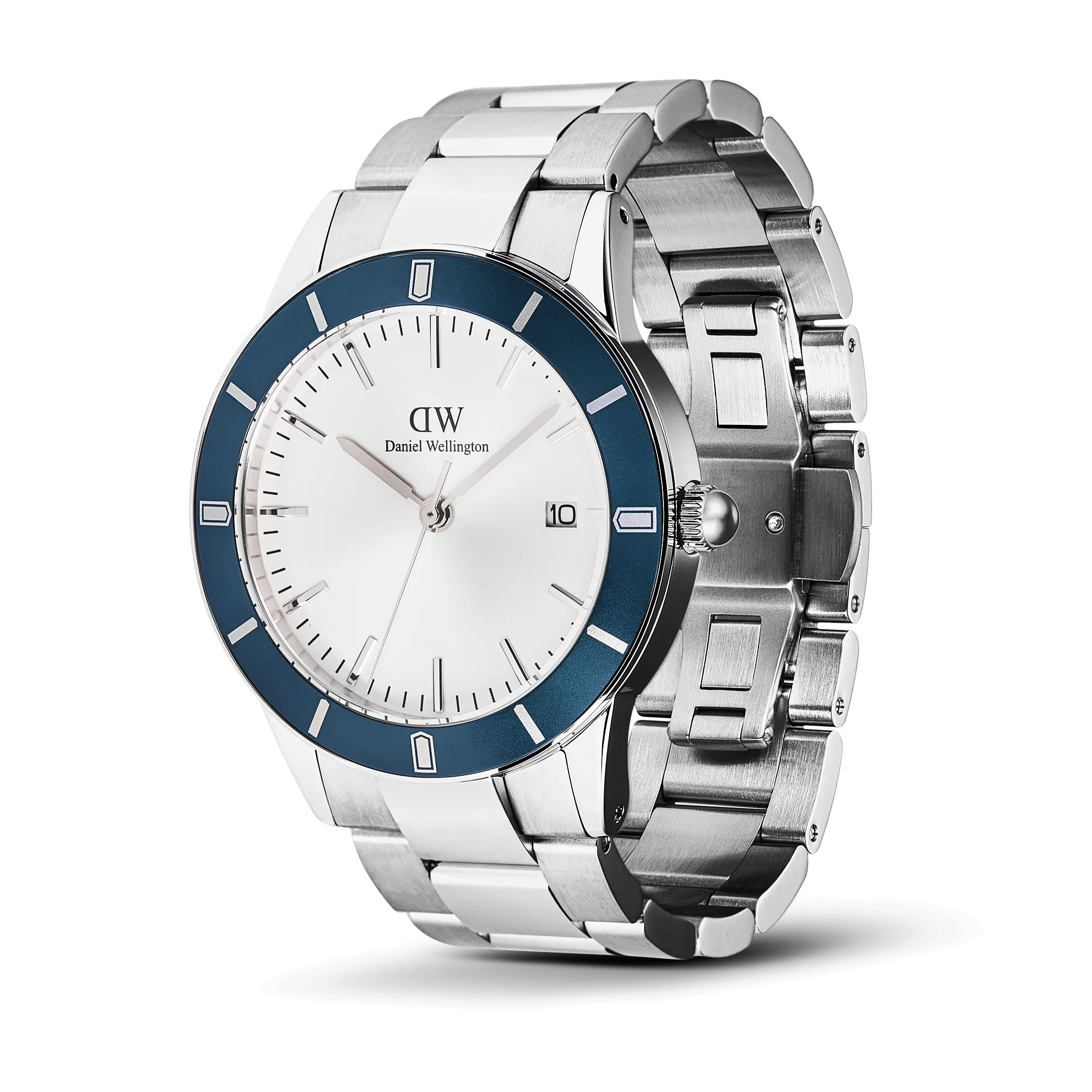 Iconic Paradigma Link Blue Bezel Silver Daniel Wellington