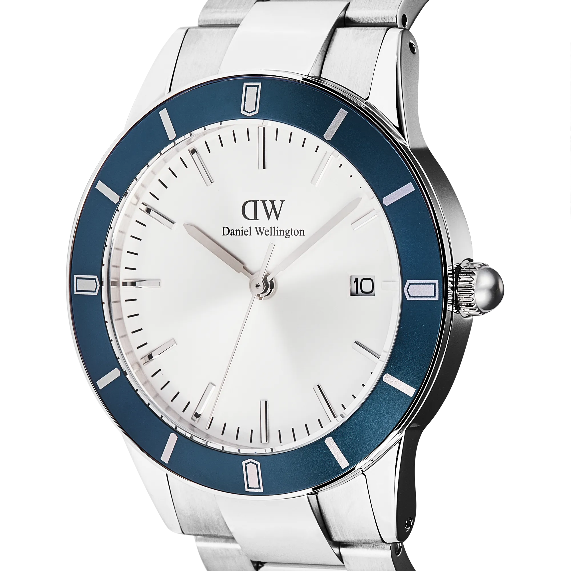 Iconic Paradigma Link Blue Bezel Silver Daniel Wellington