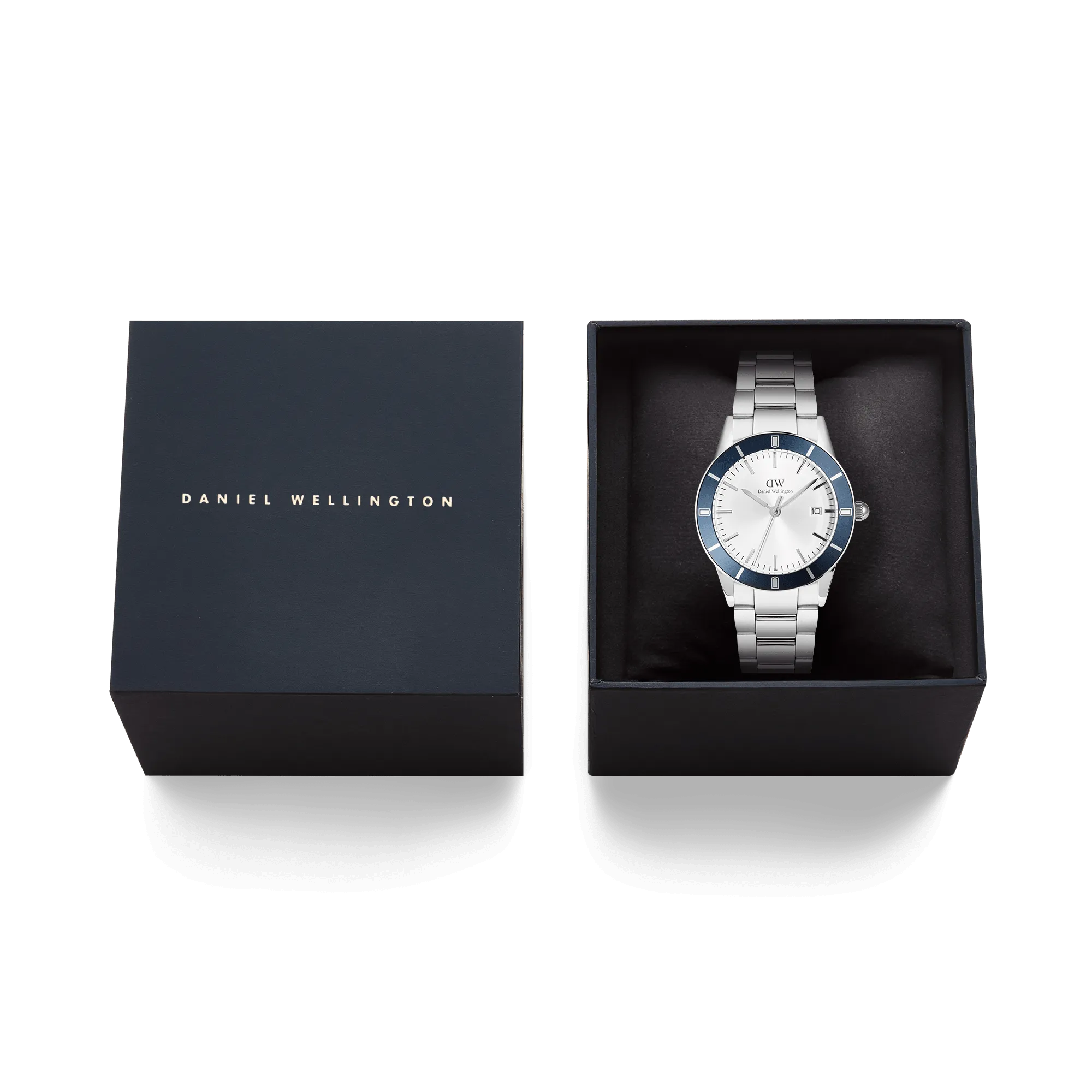 Iconic Paradigma Link Blue Bezel Silver Daniel Wellington