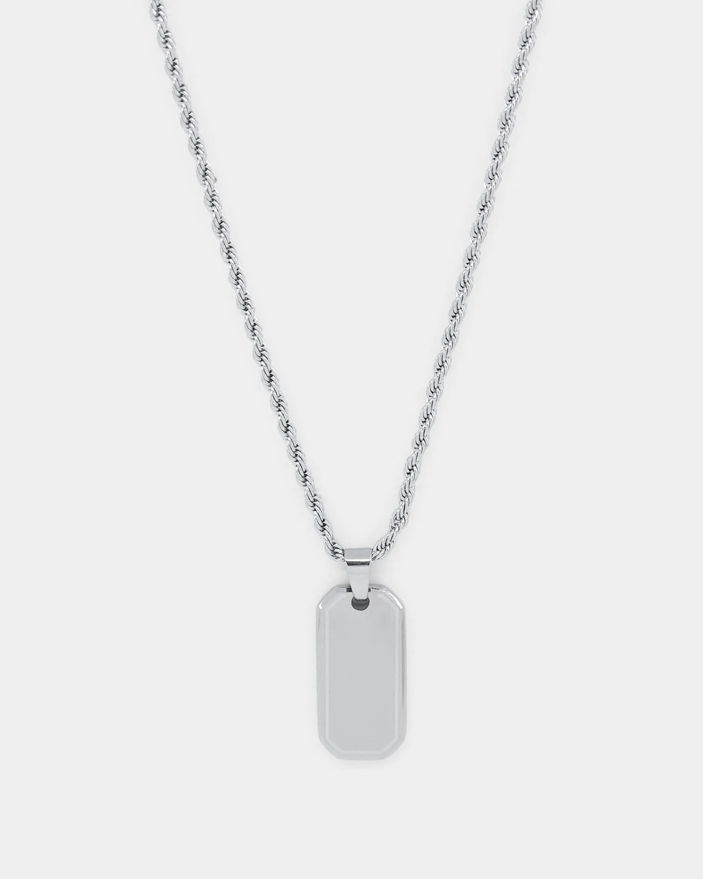 INFRA Tab Pendant Necklace Stainless Steel