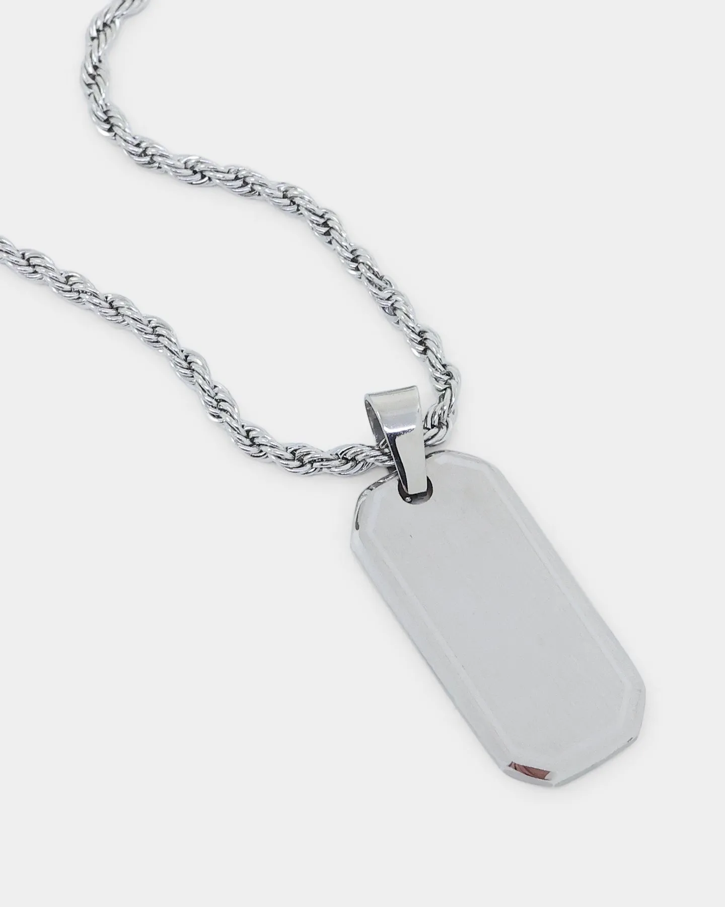 INFRA Tab Pendant Necklace Stainless Steel