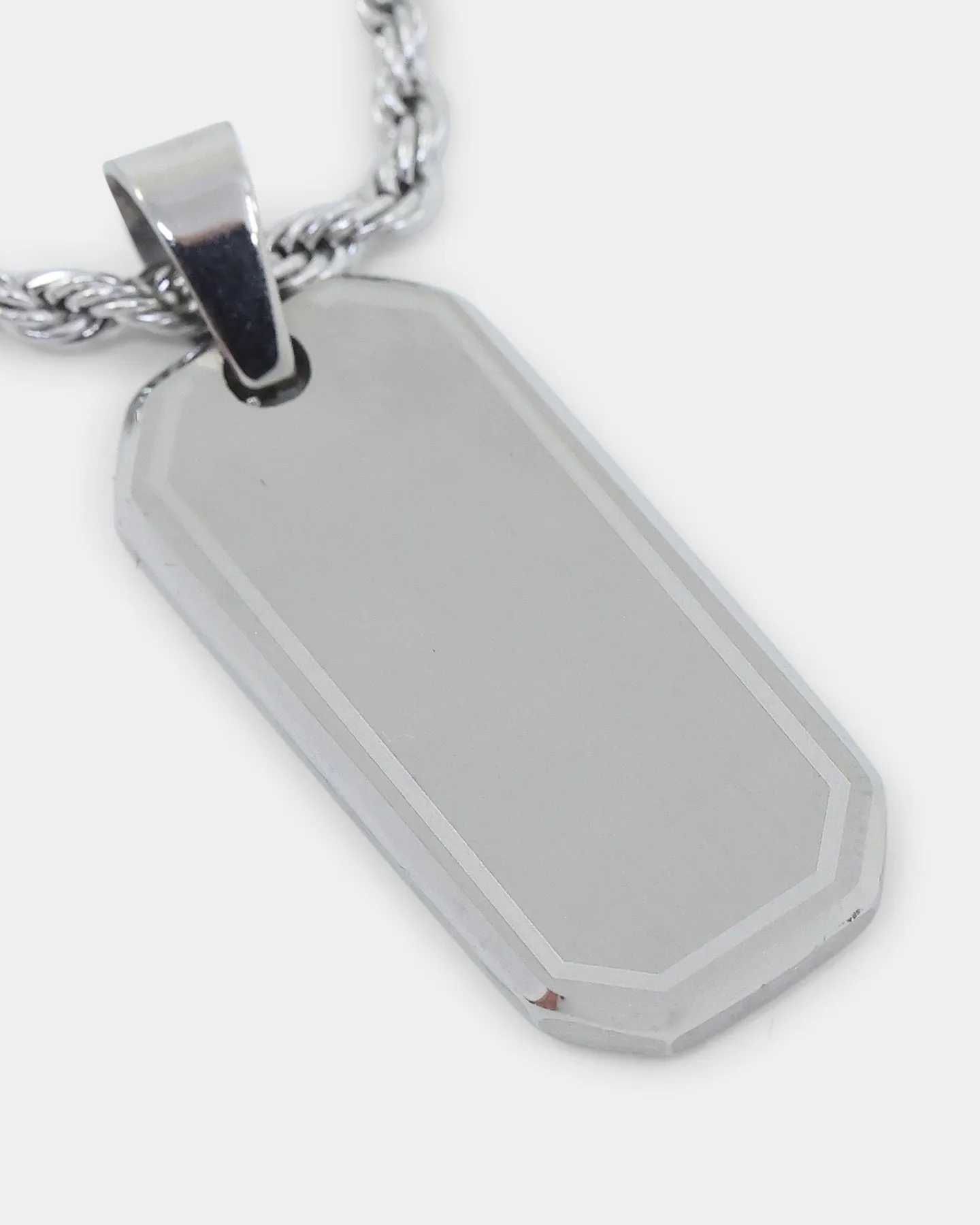 INFRA Tab Pendant Necklace Stainless Steel