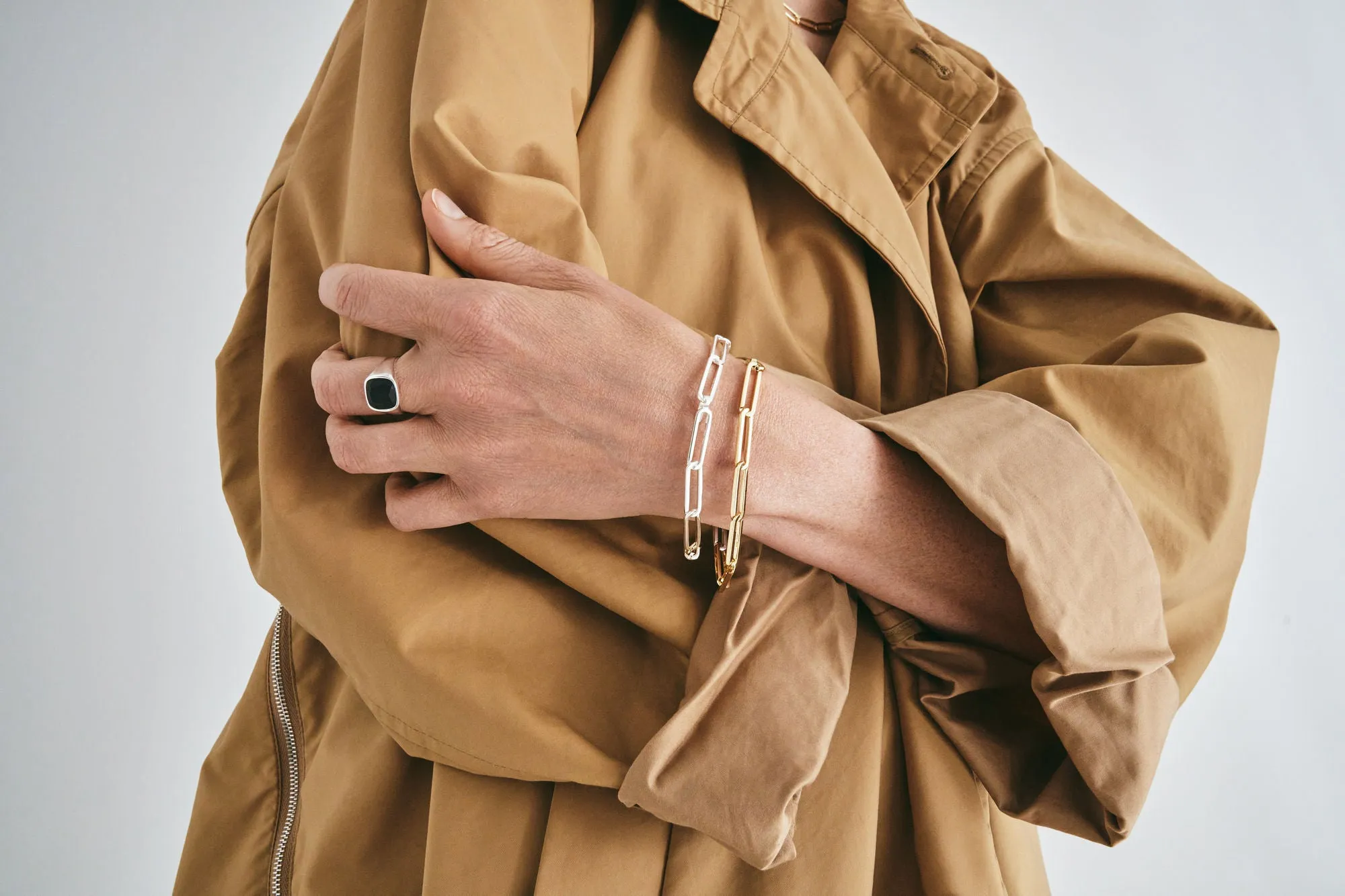 Inhaling him 18K Gold & Silver Bracelet
