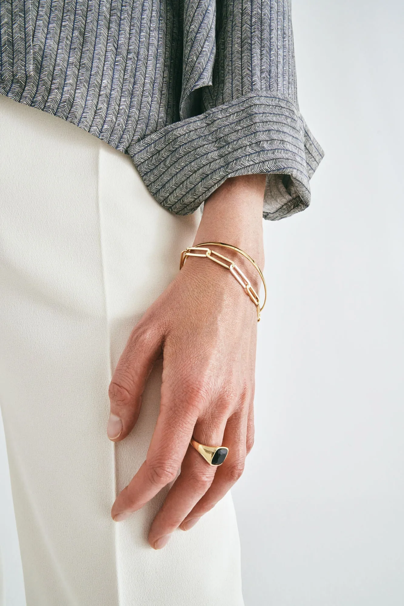 Inhaling him 18K Gold & Silver Bracelet