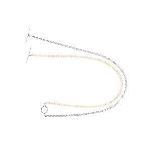 Iris double Silver Necklace w. Pearls