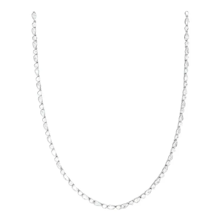 Isla Tennis Necklace in White Diamondettes