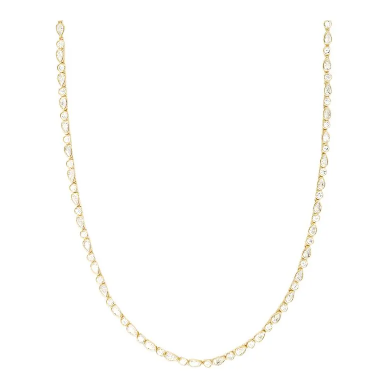Isla Tennis Necklace in White Diamondettes