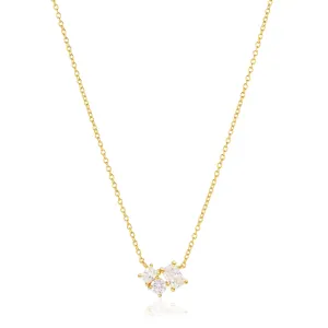 Ivrea Three 18K Gold Plated Necklace w. Zirconias