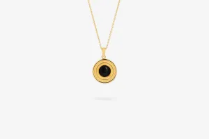 IX Anker 22K Gold Plated Pendant w. Onyx
