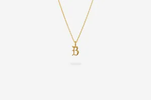 IX B Letter 22K Gold Plated Pendant
