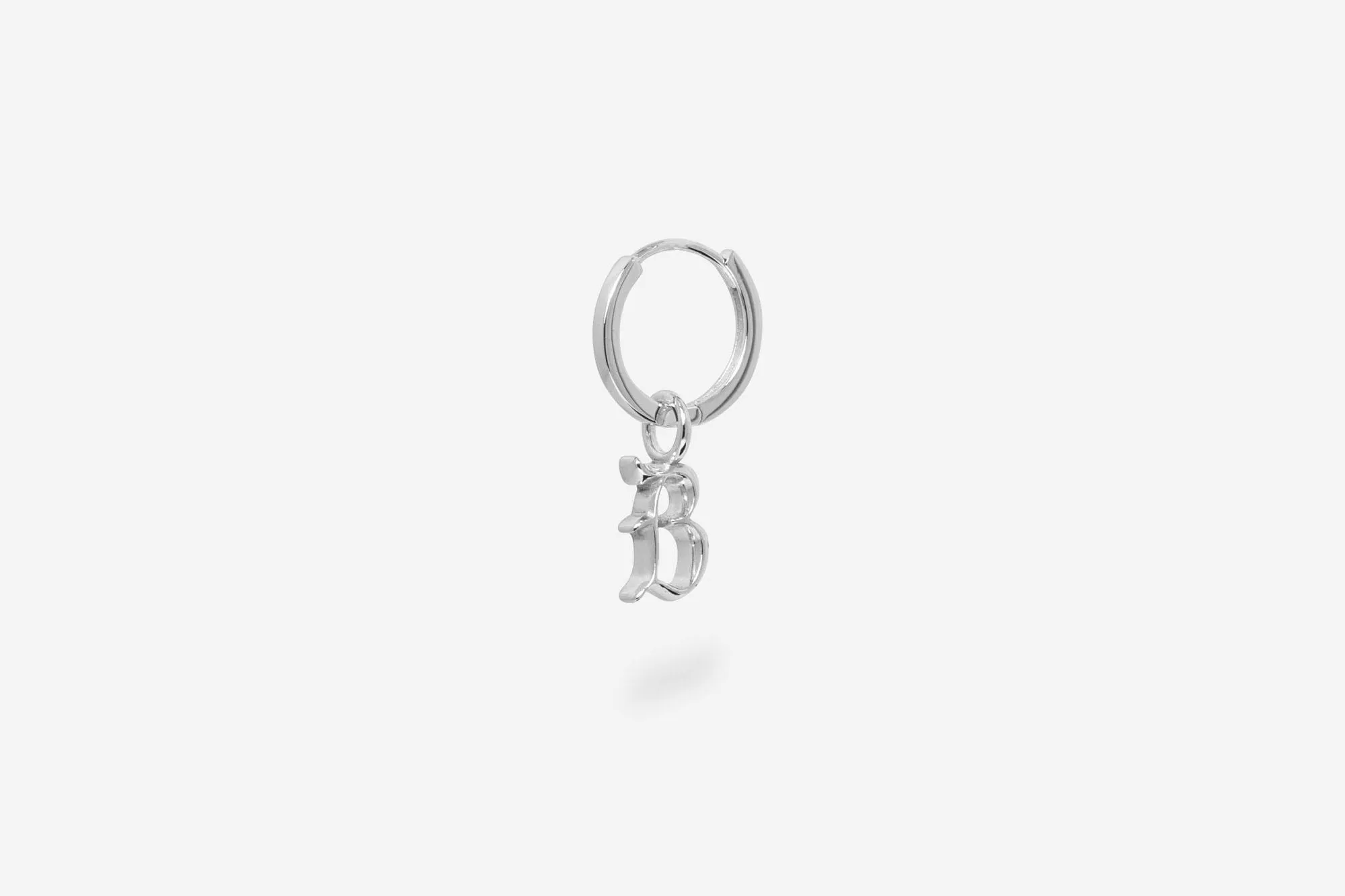 IX B Letter Silver Pendant