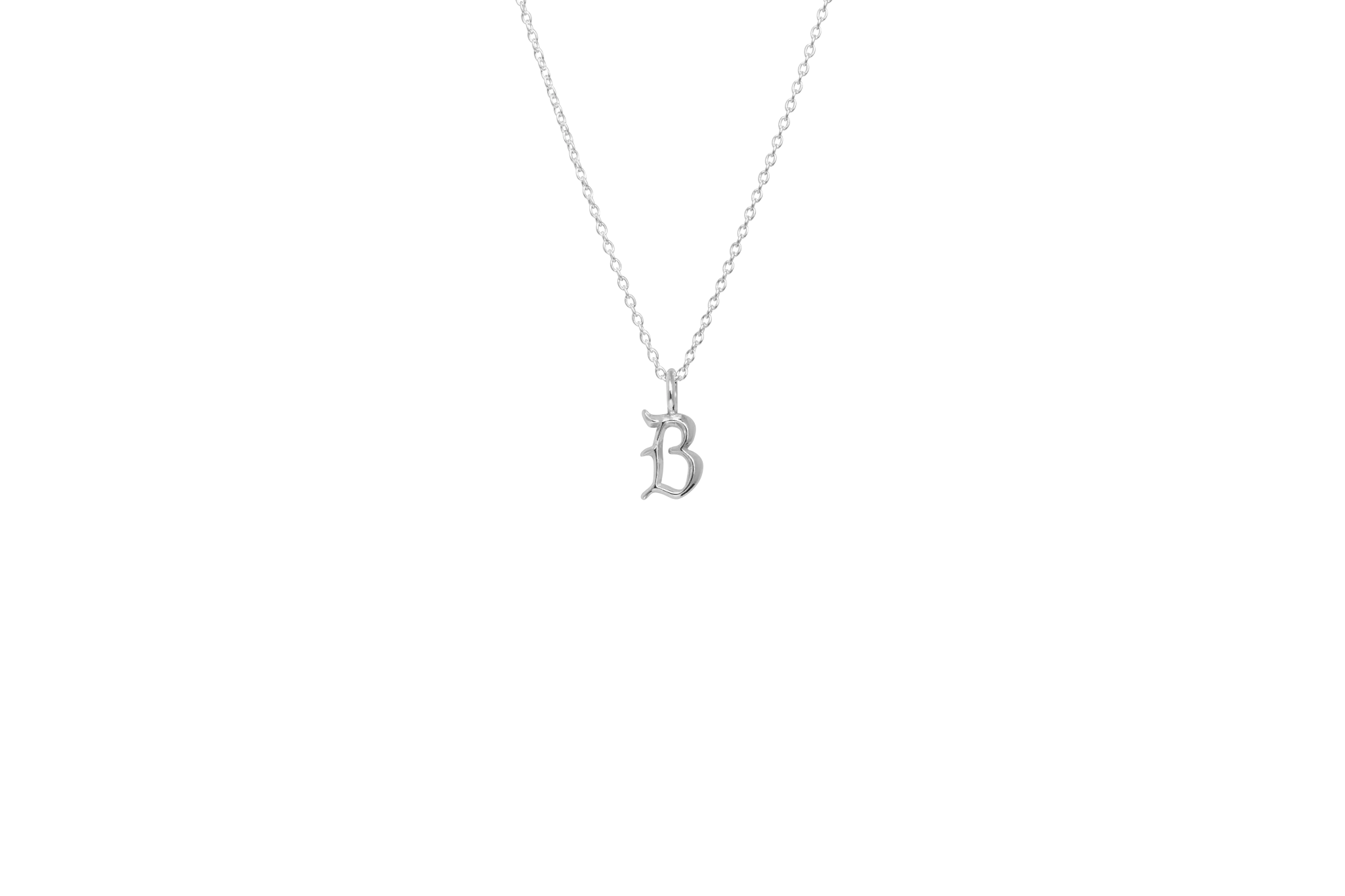 IX B Letter Silver Pendant