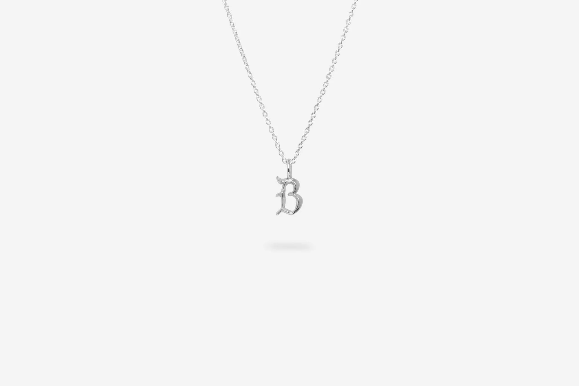 IX B Letter Silver Pendant