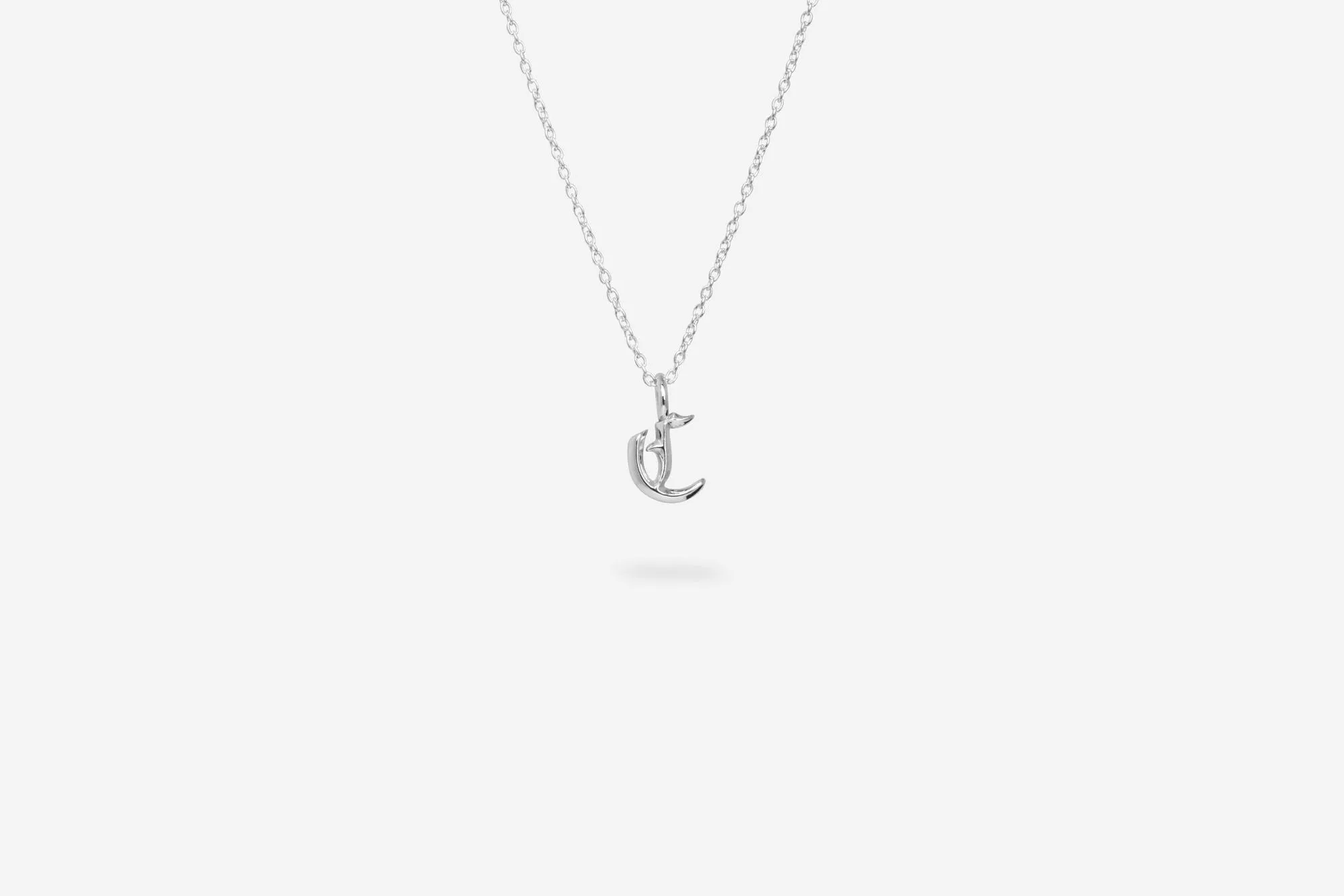 IX C Letter Silver Pendant