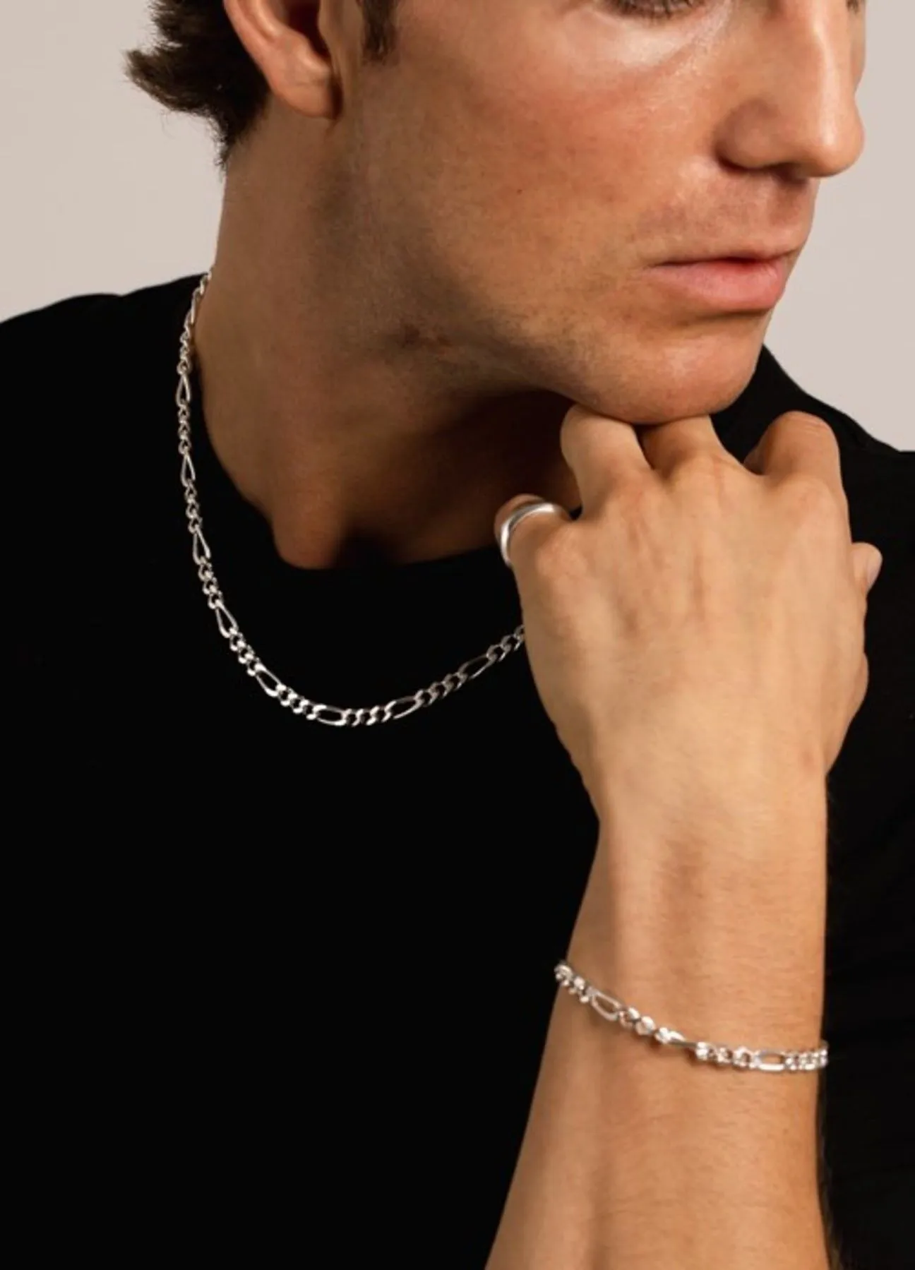 IX Chunky Figaro Silver Necklace