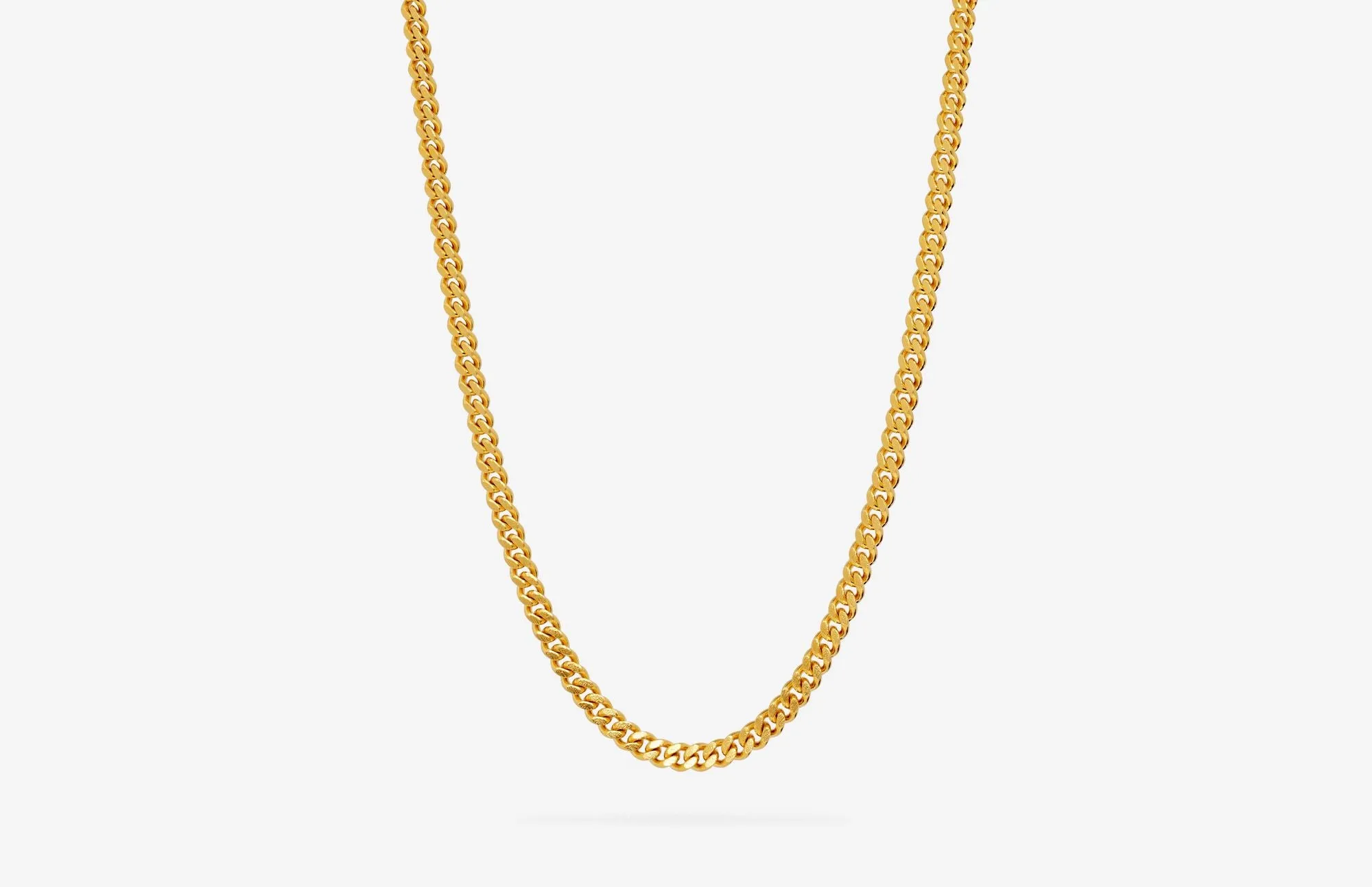 IX Curb Brushed 22K Gold Plated Necklace
