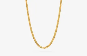 IX Curb Brushed 22K Gold Plated Necklace