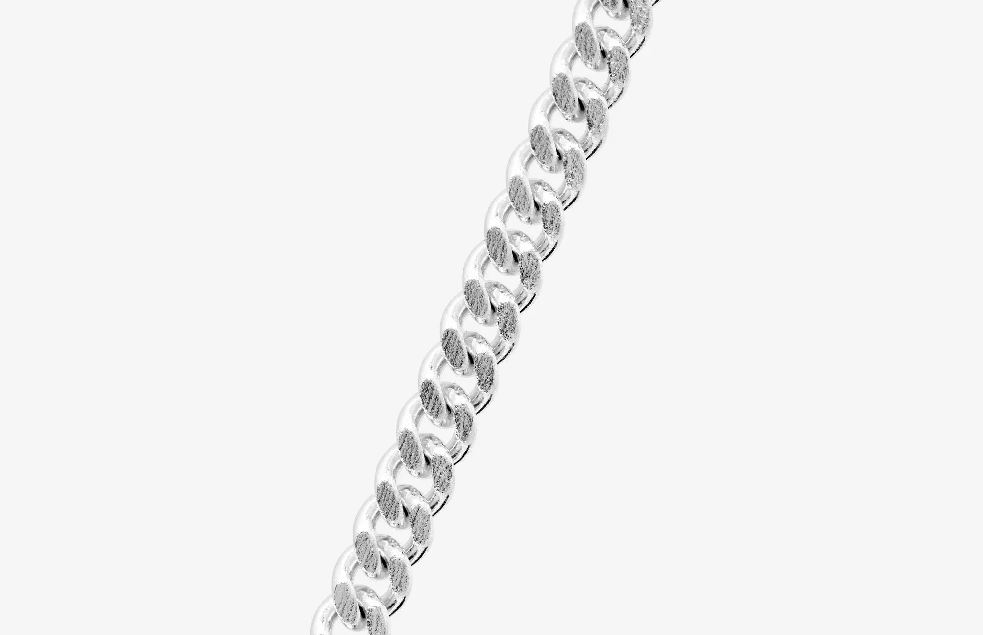 IX Curb Brushed Silver Necklace