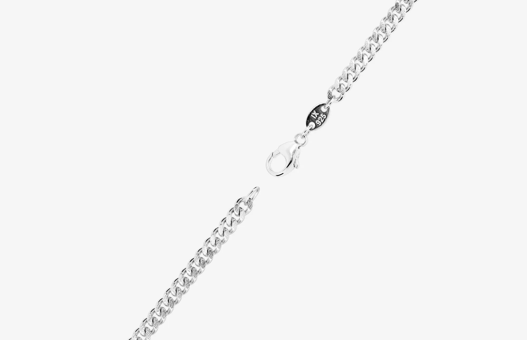 IX Curb Brushed Silver Necklace