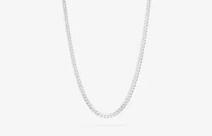 IX Curb Brushed Silver Necklace