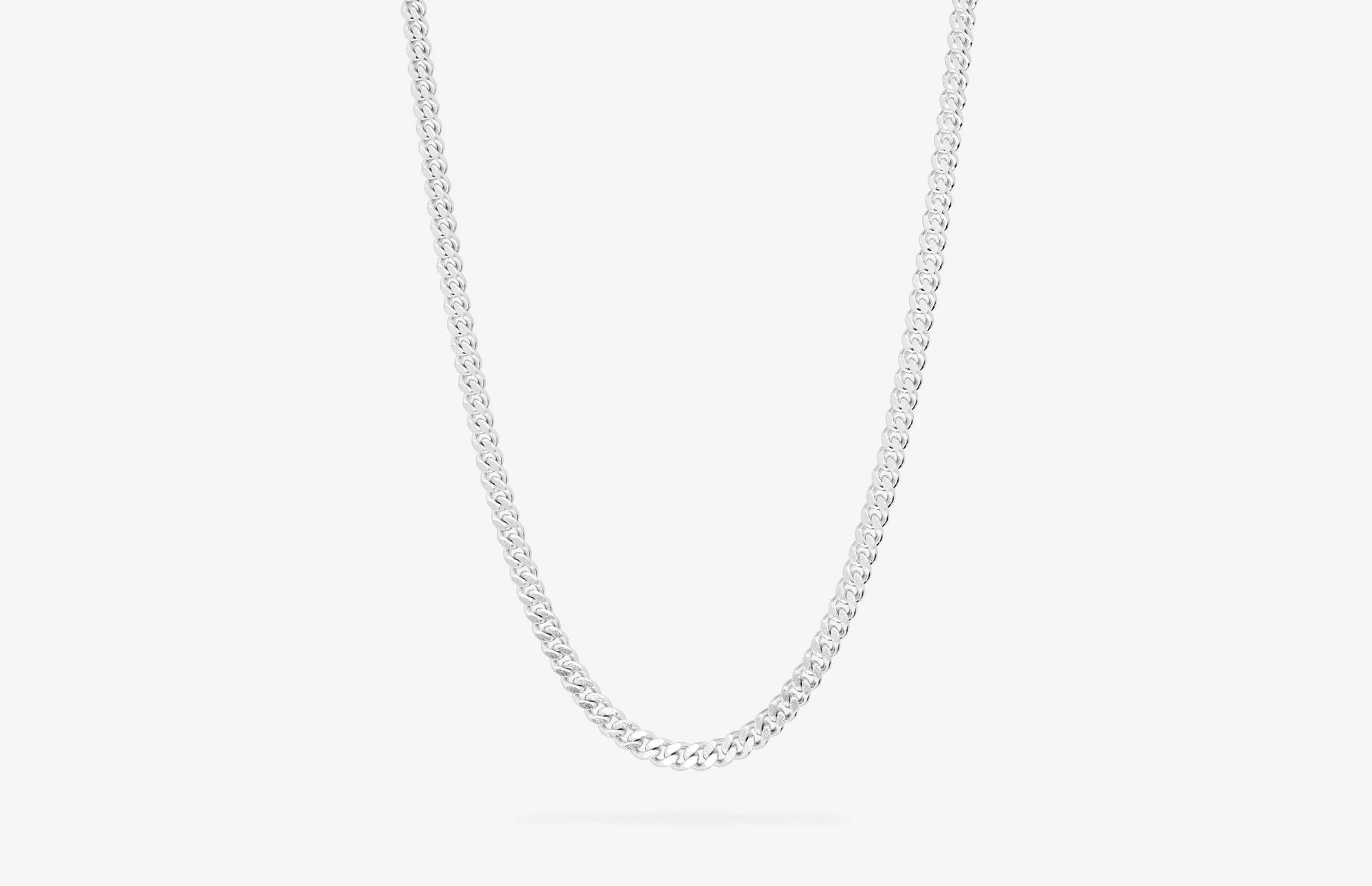 IX Curb Brushed Silver Necklace