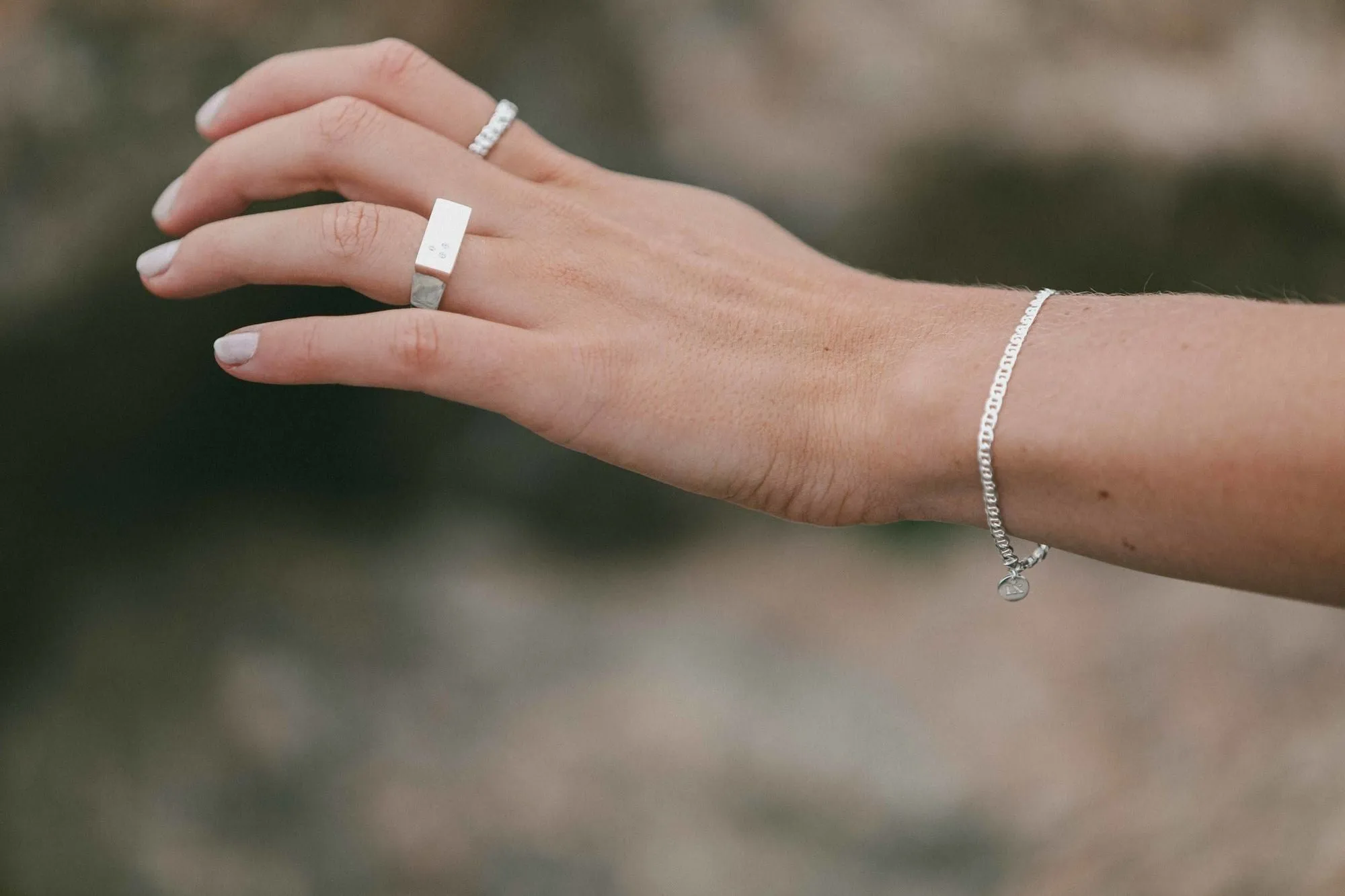 IX Curb Marina Silver Bracelet