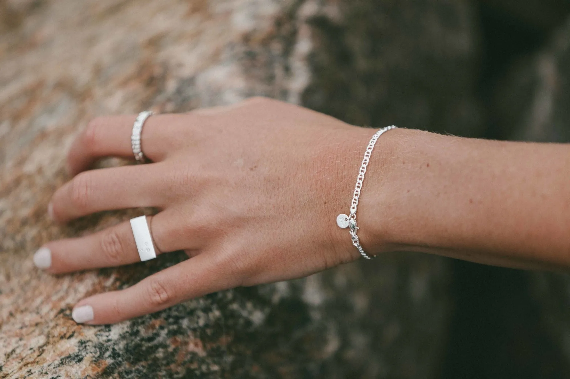 IX Curb Marina Silver Bracelet