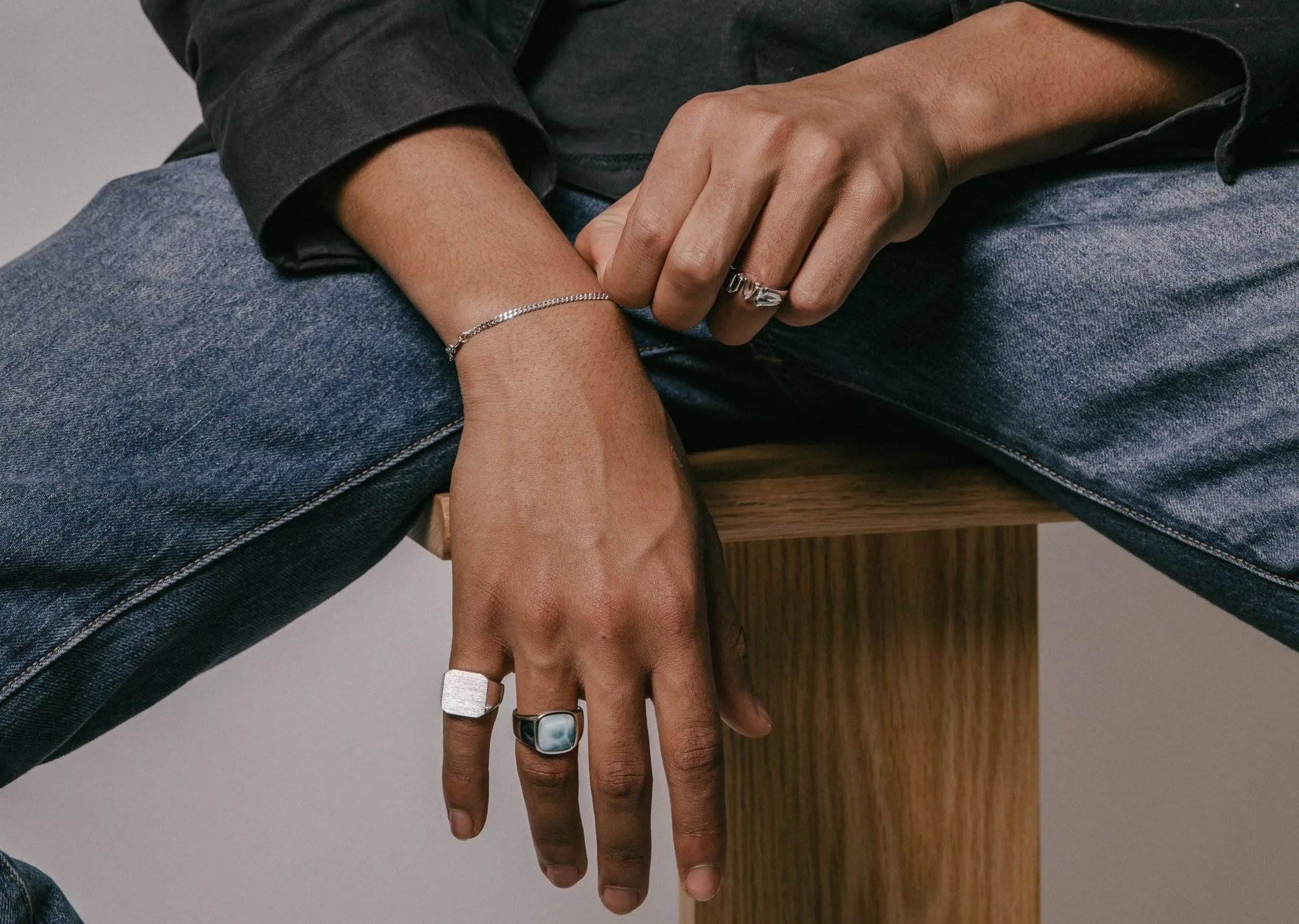 IX Curb Medi Silver Bracelet