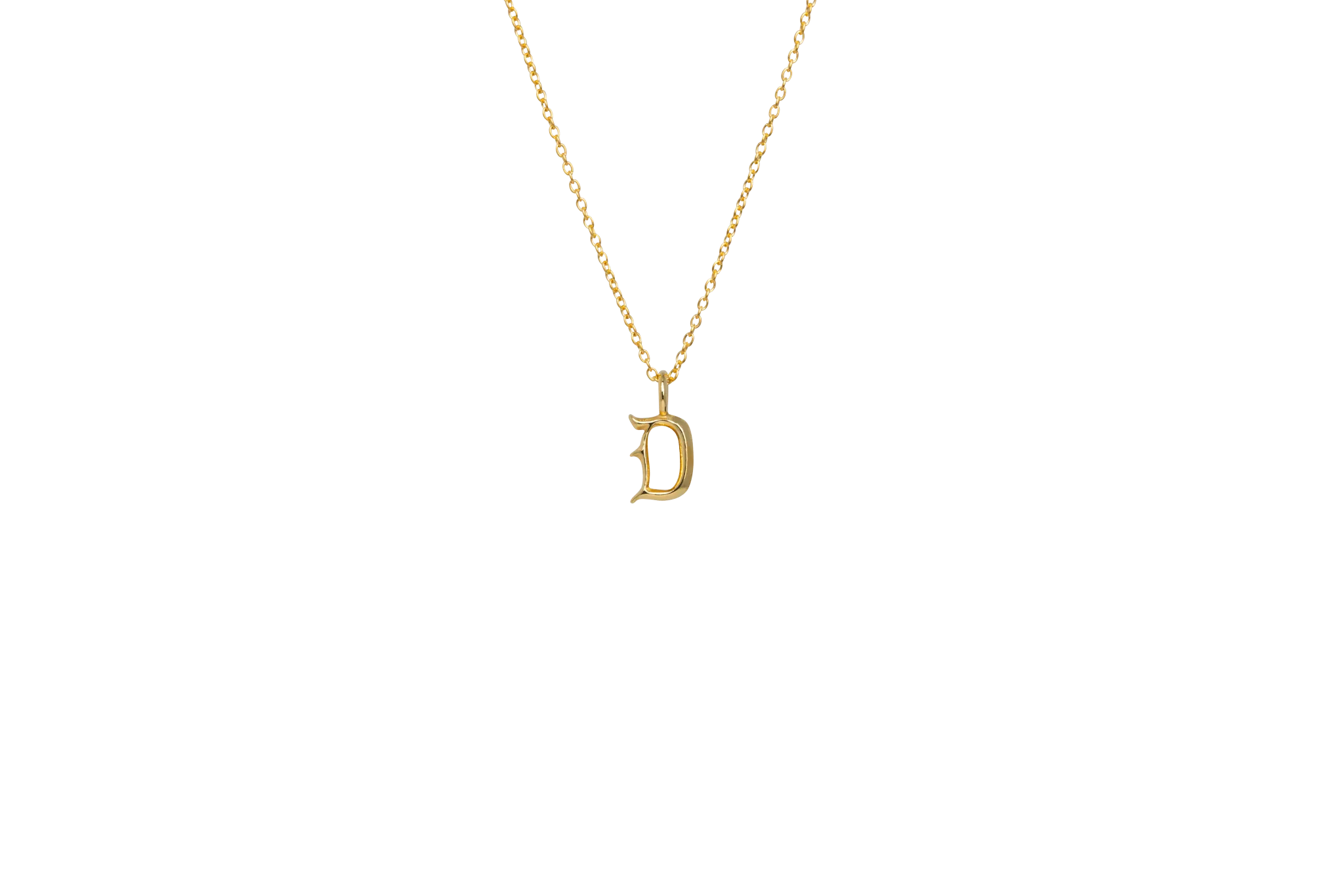 IX D Letter 22K Gold Plated Pendant