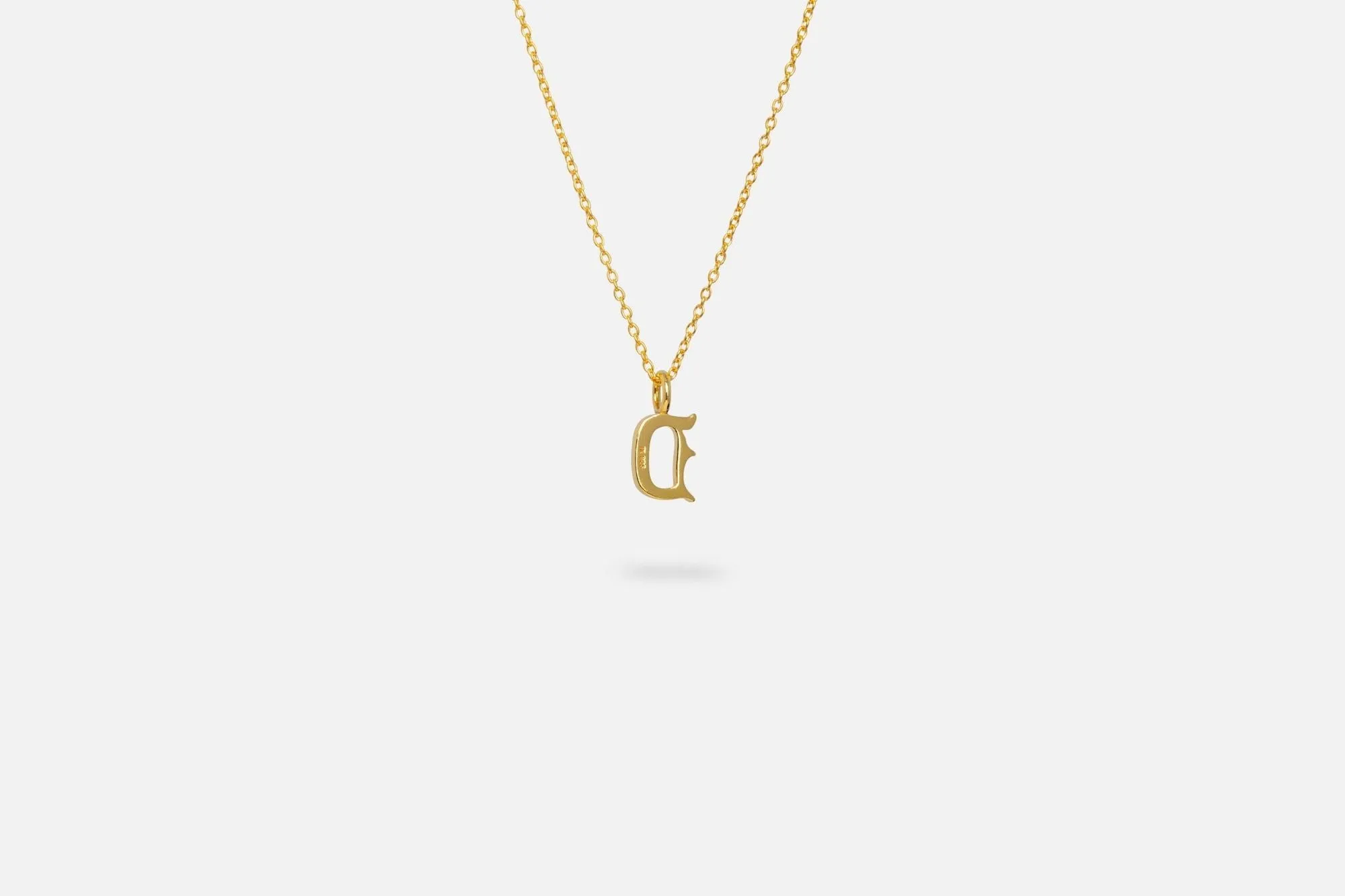 IX D Letter 22K Gold Plated Pendant