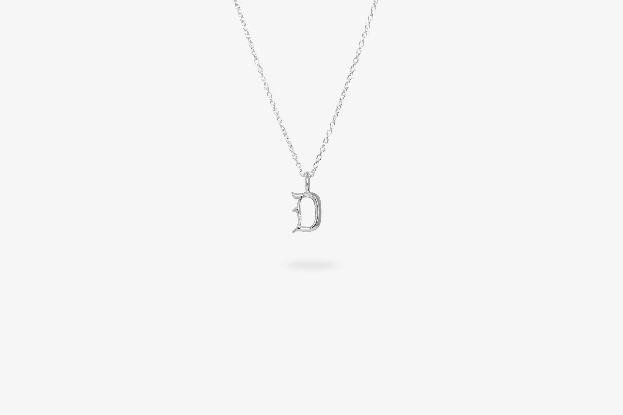 IX D Letter Silver Pendant